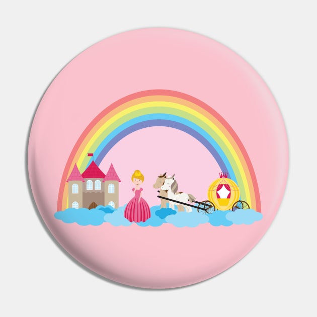 Unicorn and princess 3 Pin by grafart