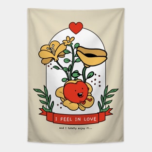 In Love Heart in a Glass Jar Tapestry