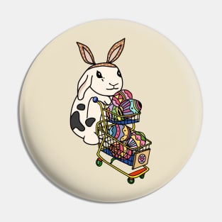 Mini Lop Rabbit Bunny Doing Groceries Shopping on Easter Celebration Pin