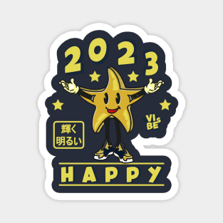 Happy New Year 2023- Retro Star Magnet