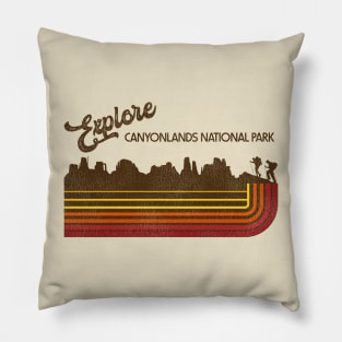 Explore Canyonlands National Park Retro 70s/80s Stripe Pillow