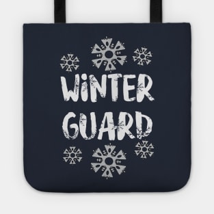 Winter Guard Snowflake White Text Tote