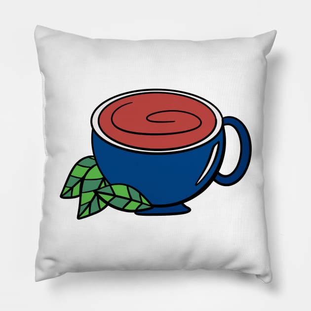 Cup of Tea Pillow by Kelly Louise Art