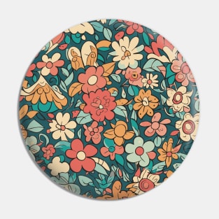 Floral Pattern Colorful Cartoon: Vibrant Petal Playtime Pin