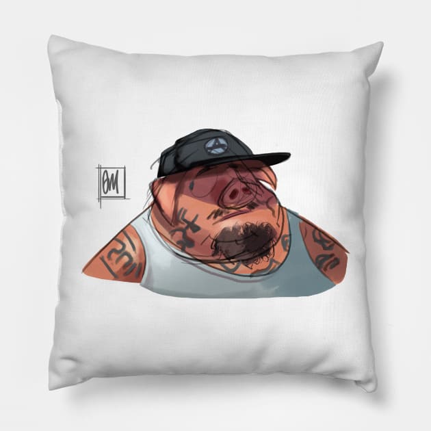 Pig man 4 Pillow by DMurrayArtist