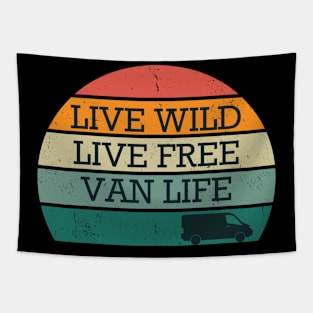 Live Free - Retro Van Life Tapestry