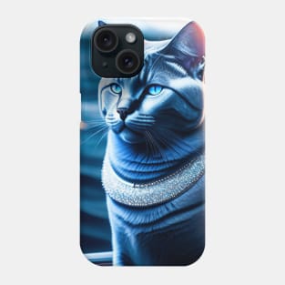 British Shorthair Cat Relaxes on a Winter Cruise Phone Case