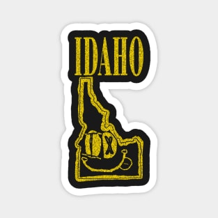 Idaho Grunge Smiling Face Black Background Magnet