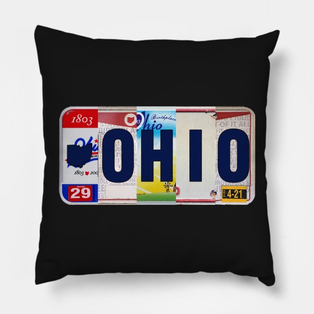 Ohio License Plates Pillow by stermitkermit