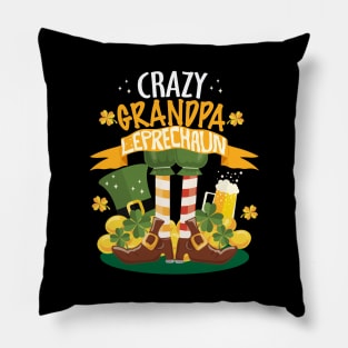 Crazy Grandpa Leprechaun St. Patrick's Day Funny T-shirt Pillow