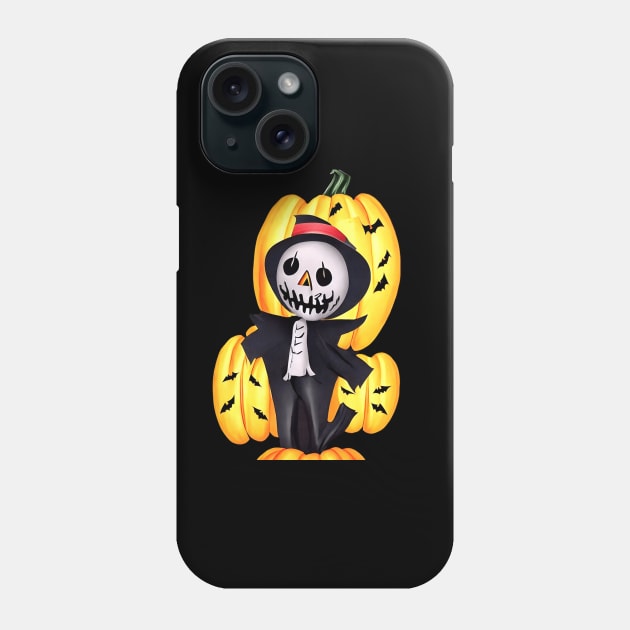 Halloween Scary Evil Pumpkin Funny Pumpkin Head Phone Case by ROVT ART 