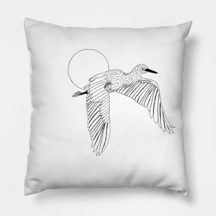 Snowy Egret Bird Pillow