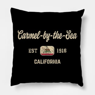 Carmel By The Sea California Retro EST.1916 Pillow