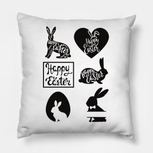 Black and white Easter stickers package Pillow