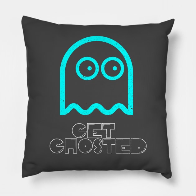 Get Ghosted Funny Retro Video Game Ghost Pillow by Ghost Of A Chance 
