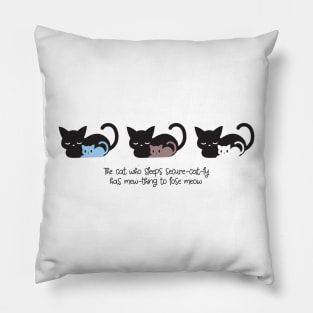 Cute Sleeping Cat Pattern and Quotes II Pillow