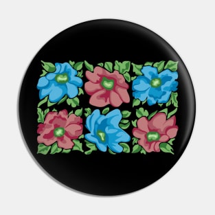 Anemone Flowers - Red and Blue Pin