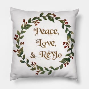 Peace, Love, & Reylo (Evergreen Wreath) Pillow