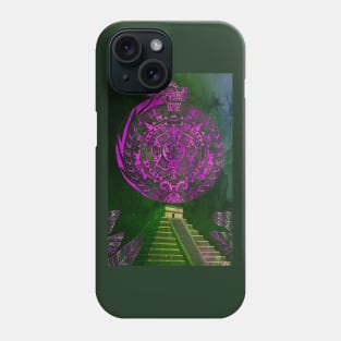 the mexican pyramid in teotihuacan dragon calendar Phone Case