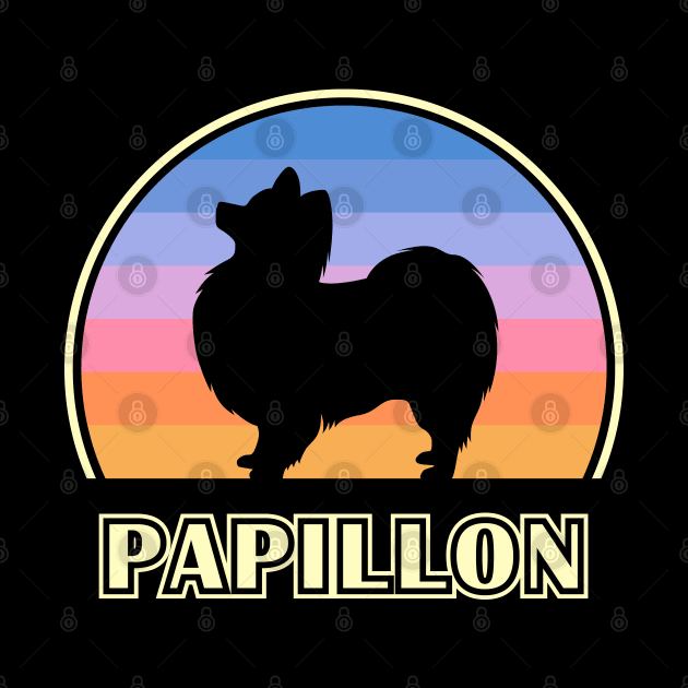 Papillon Vintage Sunset Dog by millersye