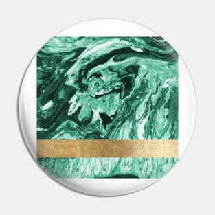 Emerald golden geometric marble Pin