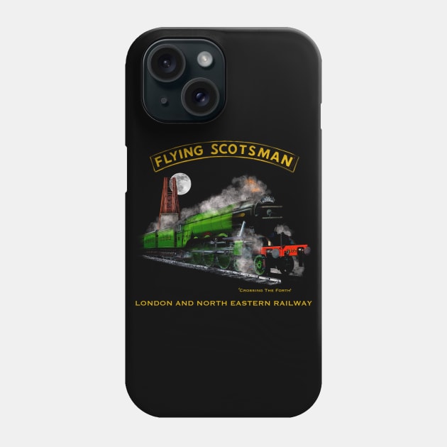 Classic Steam Train The Flying Scotsman Crossing The Forth MotorManiac Phone Case by MotorManiac