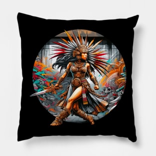 Warrior Chic | Mesoamerican Design Pillow