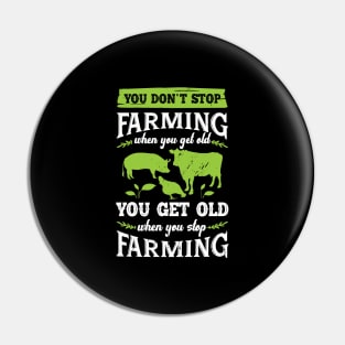 Farmer Old Woman Man Farming Grandma Grandpa Gift Pin