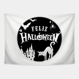 Feliz Halloween - moon design Tapestry