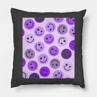 Purple Happy Faces Pillow