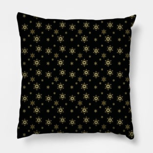 Touch Of Gold Snowflakes Pattern Pillow