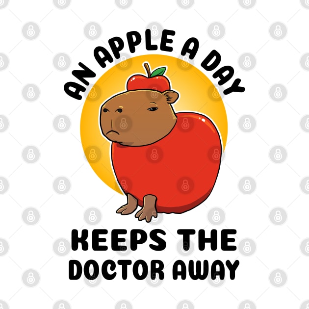 An apple a day keeps the doctor away Capybara by capydays