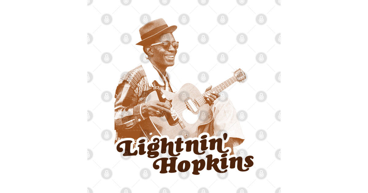 Retro Lightnin Hopkins Sepia Tribute - Lightnin Hopkins - Long Sleeve T ...