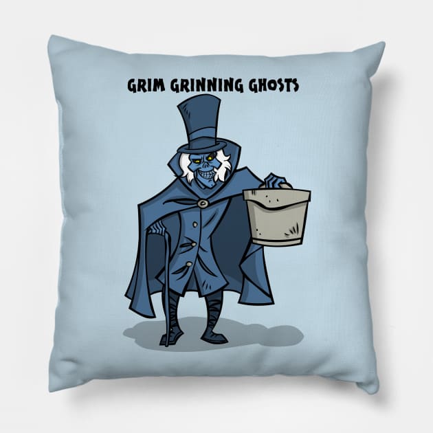 Grim Grinning Ghosts Pillow by BigfootAlley