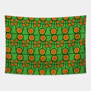 Seamless Circle Pattern with orange and green colors Tapestry