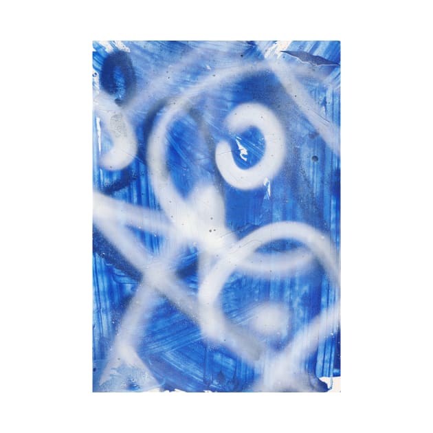 Abstract Blue Graffiti Street Art Pattern 002 by y30artist