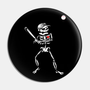 baseball skeleton halloween Pin