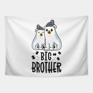 Big Brother Matching Family Autism Awareness Gifts Puzzle Tapestry