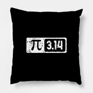 Happy Pi Day No. 2: On March 14th. Sticker design with white lettering with no fill Pillow