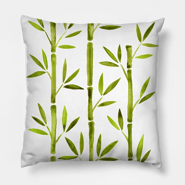 Green Bamboo Pillow by CatCoq