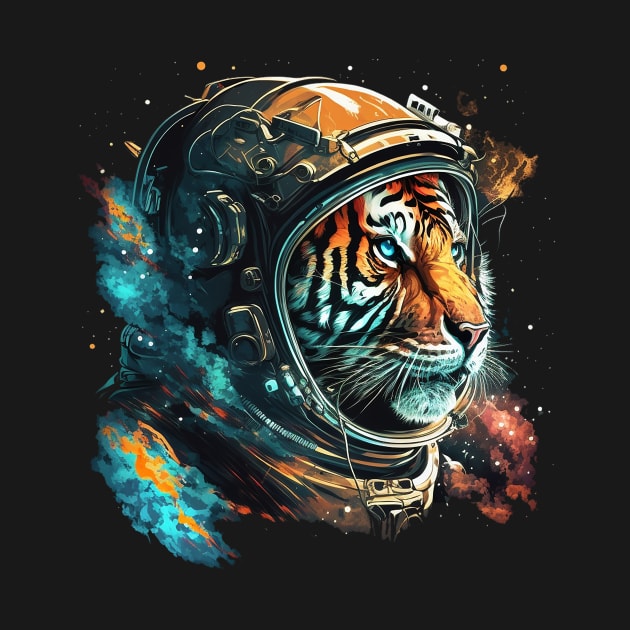 space tiger by a cat cooking