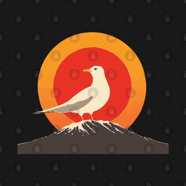 Japanese minimalist majestic seagull poster by etherElric