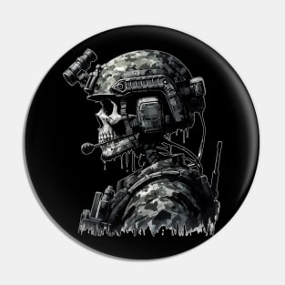 Skeleton Skull Soldier Pin