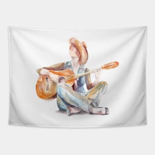 girl with guitar Tapestry