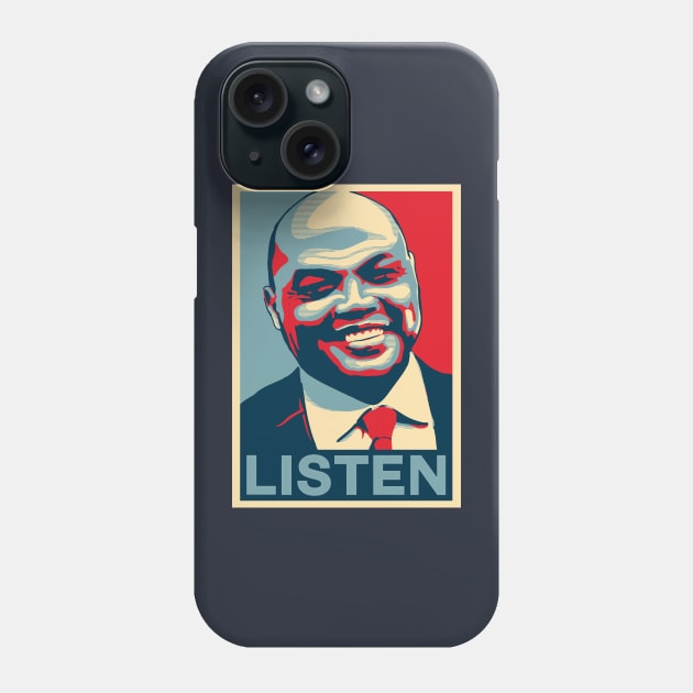 Charles Barkley Listen Obama Hope Large Print Phone Case by qiangdade