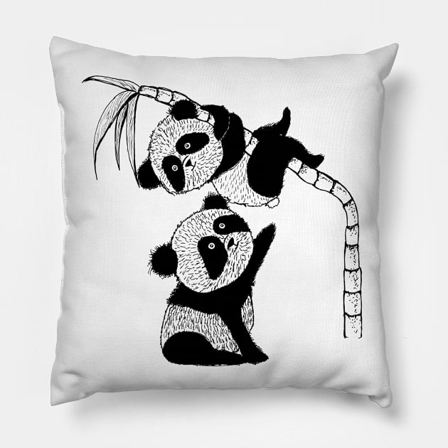 Two Pandas Pillow by msmart