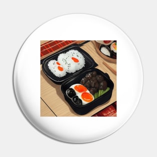 Bento Japanese Food Eggs and Rice Pin