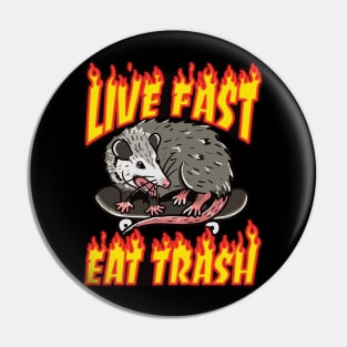 Live Fast Eat Trash Pin