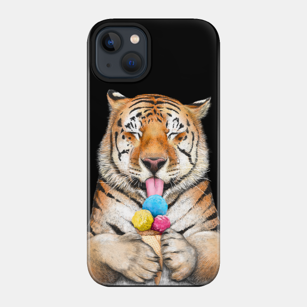 Tiger with ice cream - Tiger - Phone Case