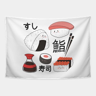 Cute Kawaii Sushi Tapestry